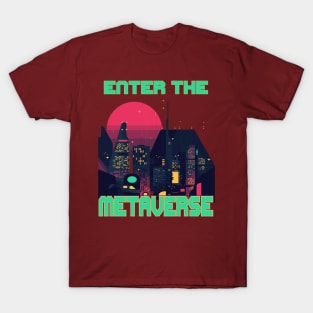 Metaverse Retro Synth Wave Enter the Metaverse T-Shirt